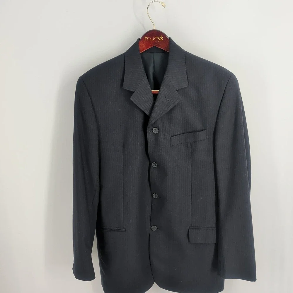 LH Limehaus Lapel Notched Collar Western Classic Blazer Jacket Black Size 42‎